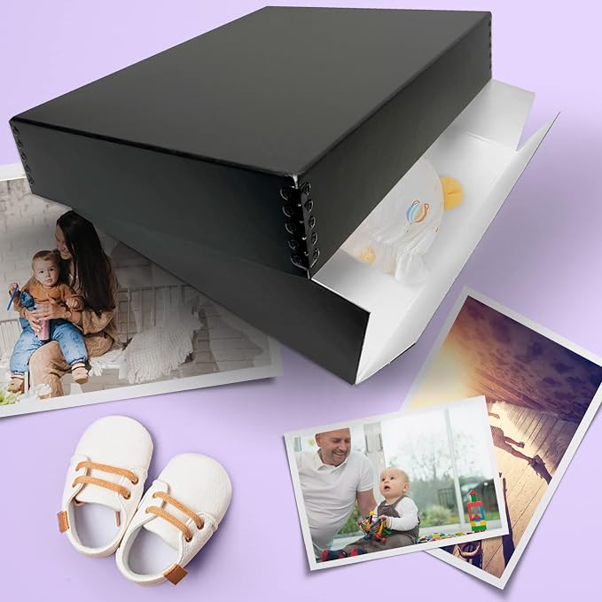 Golden State Art, Drop Front Archival Storage Box, 9.75"x12.75"x3"-Black | Acid-Free 9x12 Museum Photo Storage Box with Metal Edge, Preserve Documents, Prints, Poster, Photographs, Arts And Crafts - Image 8