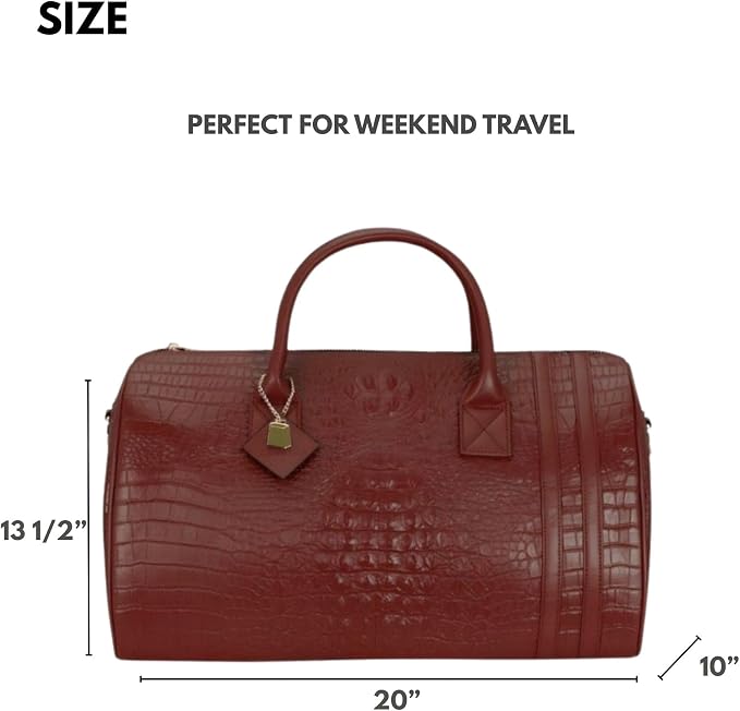 Tote&Carry Apollo 2 Duffle Bag for Travel Women & Men, TSA Approved Carry On Duffel Bag, Premium Vegan Leather w/Gold Hardware, Durable Weekender Luggage for All-Purpose Use (Brown, Regular) - Image 3