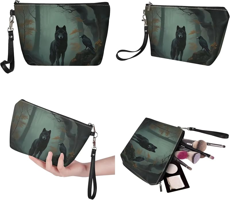 GIFTPUZZ Women Top Handle Bags Handbags with Zipper Leather Wallet Cash Card Phone Holder and Makeup Bag Set 3pcs - Image 6