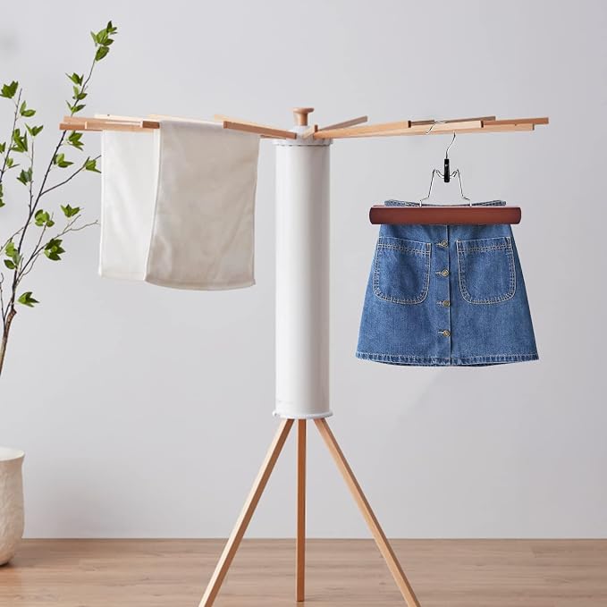 Nature Smile Wooden Non-Slip Pants Skirt Hangers - Smooth Finish Solid Wood Jeans Slack Clamp for Hair Extensions (20 Pack Cherry) - Image 8