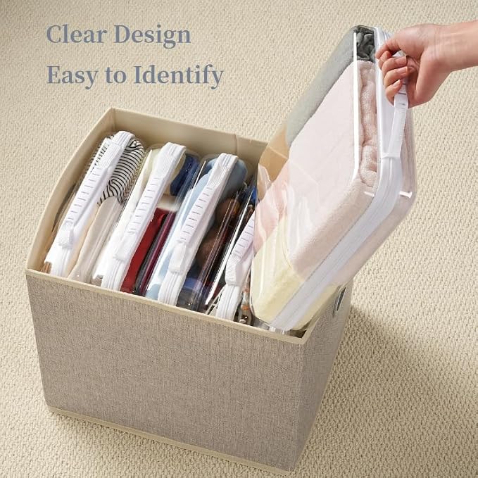 6-Pack Clear Bag Hard Shell Zipper Case with Handle, 1.3mm Thick Rigid Pouch for Craft Organizers and Storage, Large 12.6" Square Containers for Board Games, Puzzles & Toys - Image 4