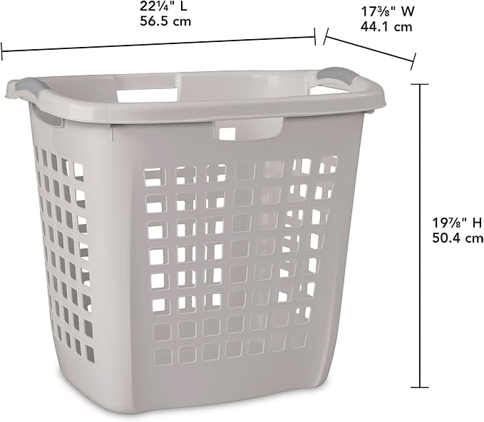 Sterilite Ultra Easy Carry Hamper, Laundry Basket Organizer, 4-Pack | 2.1 Bushel, Gray Pumice - Large Plastic Clothes Bin for Home, Dorm, Bathroom, and Bedroom Organization - Image 2