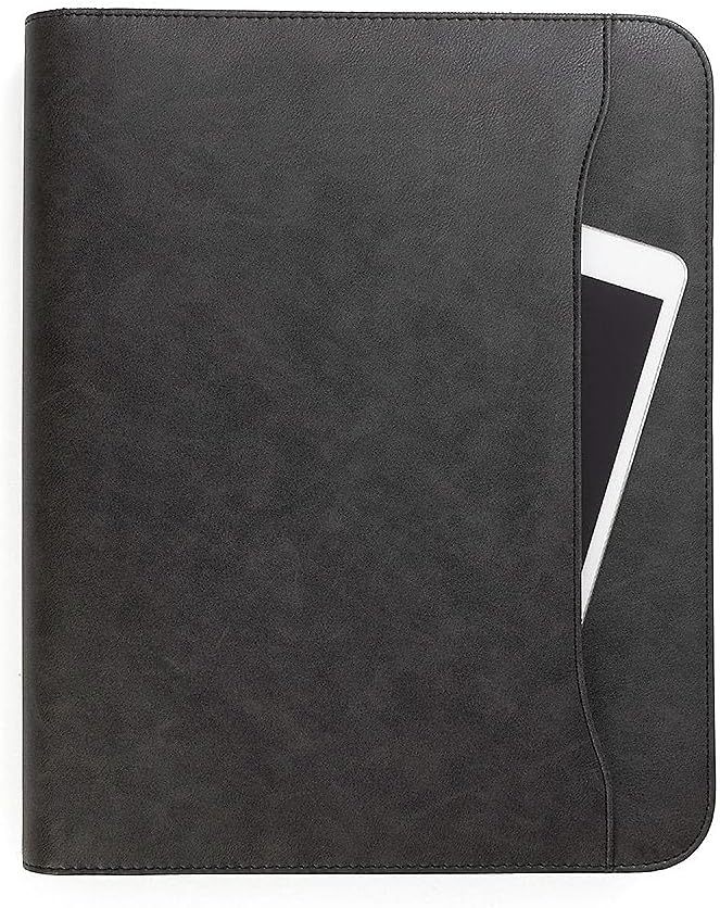 Forevermore Portfolio Binder, 1" Removable 3-Ring, Vegan Leather, Black - Image 3