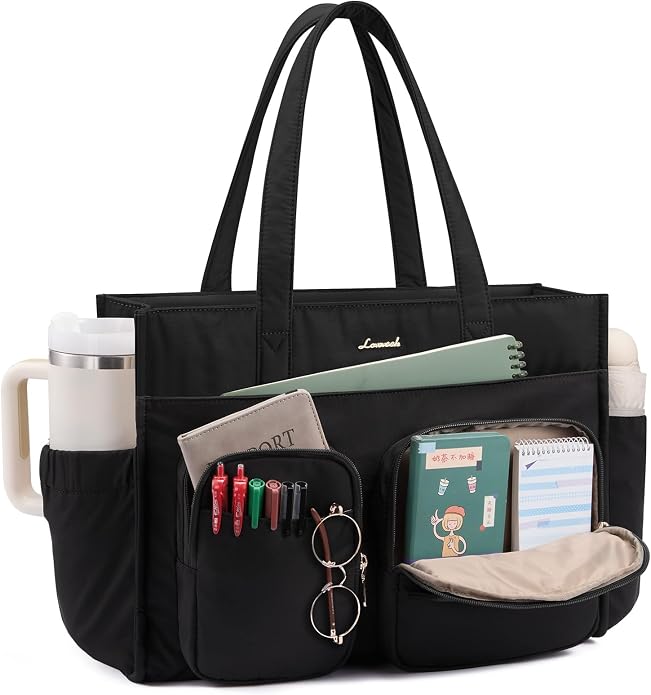 LOVEVOOK Teacher Tote Bag for Women,Multi-pocket Laptop Bag with Large Cup Holder,Nurse Bags Work Travel Computer Handbag by LOVEVOOK