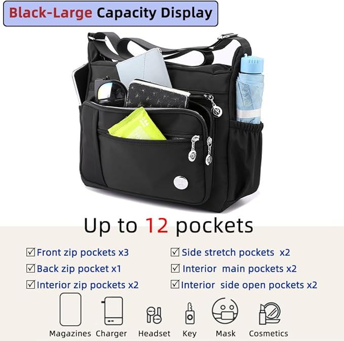 MINTEGRA Women Shoulder Handbag Roomy Multiple Pockets Bag Ladies Crossbody Purse Fashion Tote Top Handle Satchel - Image 5