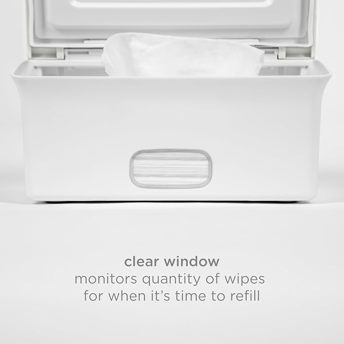 Ubbi Baby Wipes Dispenser with Weighted Plate, Oat | Rubber Seal Keeps Wipes Fresh, Non-Skid Feet, Holds Standard Pack of Wipes, Baby Changing Station Essential - Image 5