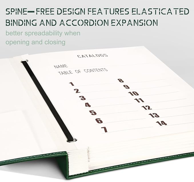 JOYCE Important Document Organizer 14 Expanding Pockets,Olive Green | Waterproof leather binder with 13 Card Slots for Passports, Birth Certificates, Tax Files and Wills - Image 3