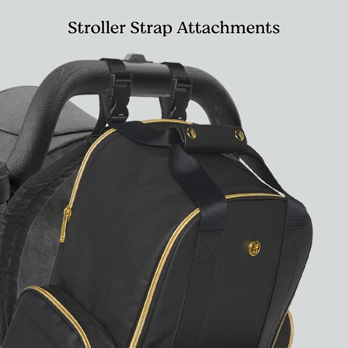 HUGGIES Unisex-adult Signature Hug Pack Diaper Backpack, Black Leather, One Size - Image 2