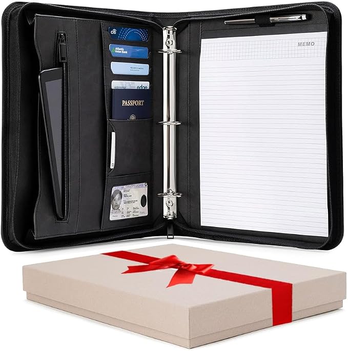 Forevermore Portfolio Binder, 1.5" Permanent 3-Ring, Vegan Leather, Black by ForevermorePortfolios