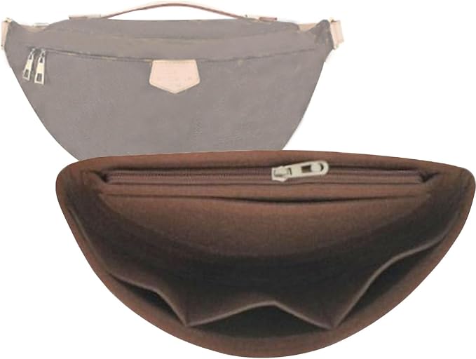 Purse Organizer Insert for Waistpack Inner Sleeve BUMBAG Lining Bag Storage Bag2047Dark brown by Lckaey
