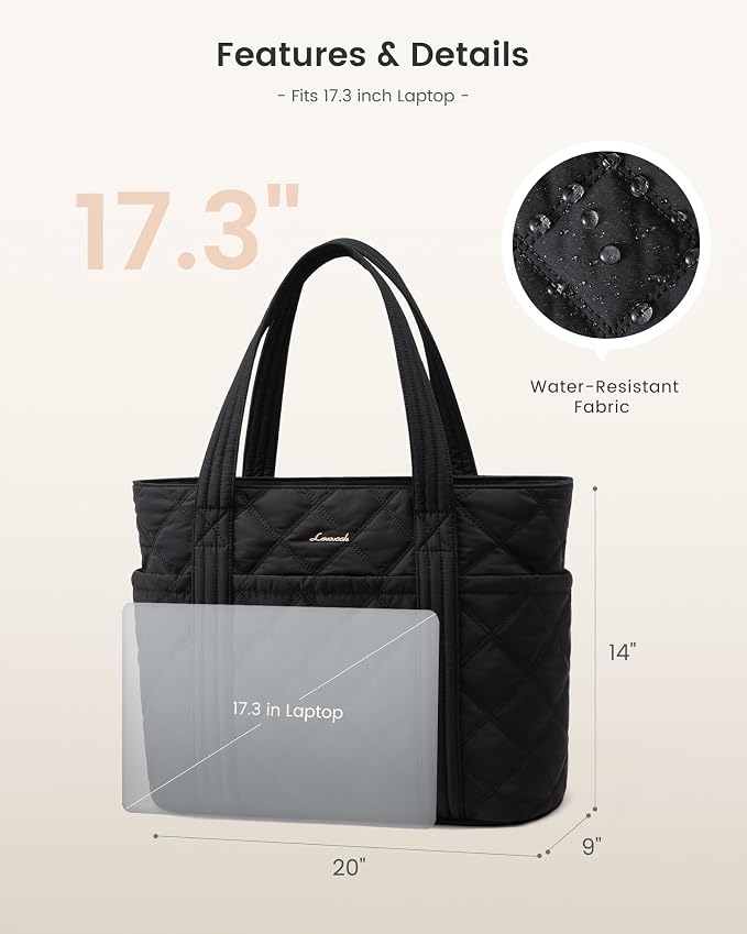 LOVEVOOK Puffer Tote Bag for Women, Puffy Work Handbag with Cup Holder, Travel Carry On Bag with Zipper for Teacher Nurse Gym - Image 9