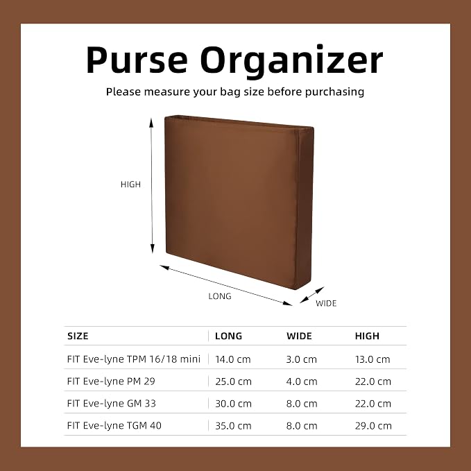 DGAZ Silk Purse Organizer Insert for Evelyne Bag(Gold,TPM) | Soft and Lightweight,Perfect Fit,Multi-pocket Storage,Bag Protector,Luxury Bag Care,Handmade,for Smooth Bag Organizer - Image 6