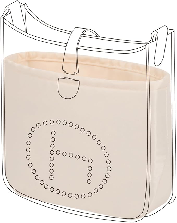 DGAZ Silk Purse Organizer Insert for Evelyne Bag(23,Craie) | Soft and Lightweight,Perfect Fit,Multi-pocket Storage,Bag Protector,Luxury Bag Care,Handmade,for Smooth Bag Organizer by DGAZ