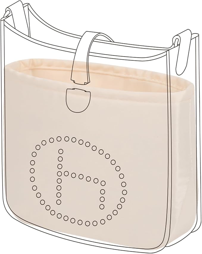 DGAZ Silky Purse Organizer Insert Fits Evelyne TPM/PM/GM/TGM Bags, Luxury Handbag & Tote Organizer, Simplicity bag organizer（Craie,GM） | Soft and Lightweight,Perfect Fit,Multi-pocket Storage,Bag Protector,Luxury Bag Care,Handmade,for Smooth Bag Organizer by DGAZ