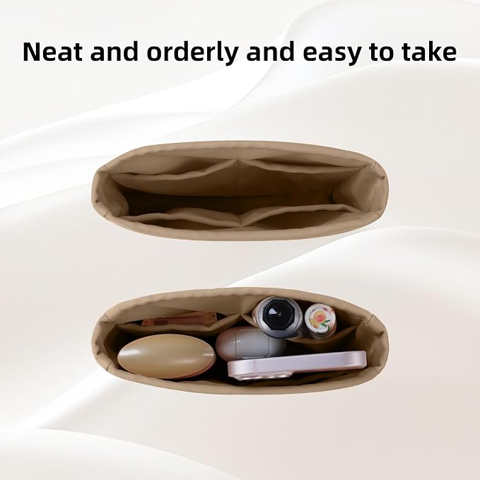 DGAZ Silk Purse Organizer Insert for Evelyne Bag(Chai,TGM) | Soft and Lightweight,Perfect Fit,Multi-pocket Storage,Bag Protector,Luxury Bag Care,Handmade,for Smooth Bag Organizer - Image 5