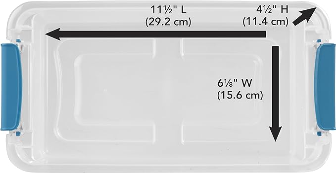 Sterilite 6 Quart Latching Box, Small Clear Plastic Storage, White, 12 Pack - Image 6