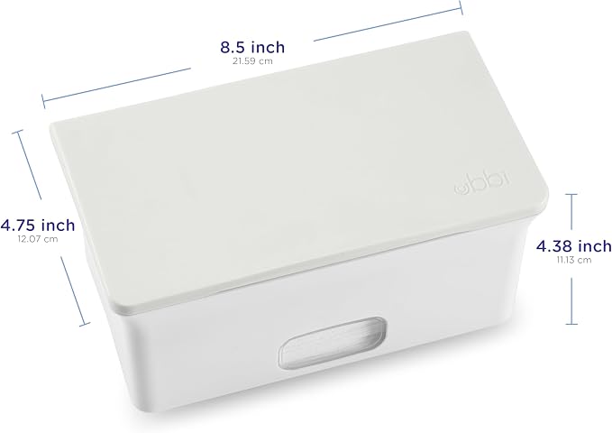 Ubbi Baby Wipes Dispenser with Weighted Plate, Oat | Rubber Seal Keeps Wipes Fresh, Non-Skid Feet, Holds Standard Pack of Wipes, Baby Changing Station Essential - Image 10