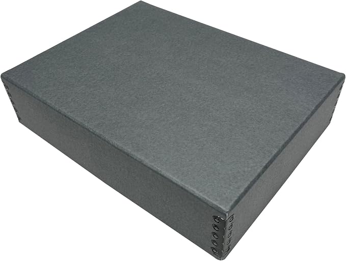 Lineco Museum Archival Storage Box, Drop Front, 9.75x12.75x3 in, Gray | Acid-Free with Metal Edge, Preserves Picture Longevity, Organize Photos, Newspapers, Prints, Documents, Crafts, DIY by Lineco