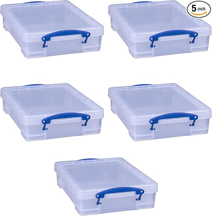 Really Useful Box Stackable Box, Clear (5 Pack) by ReallyUsefulBox