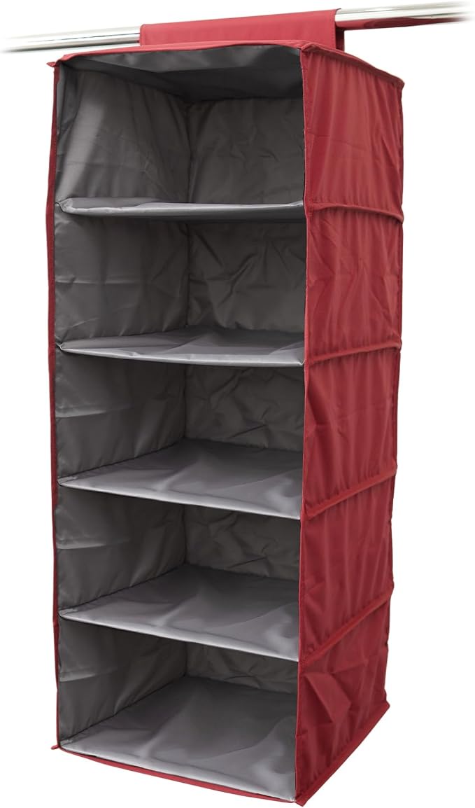 Covermates Hanging Closet Organizer, 13.5"W x 13.5"D x 34"H, Scarlett Red | durable polyester construction, label window, 3-year warranty by Covermates