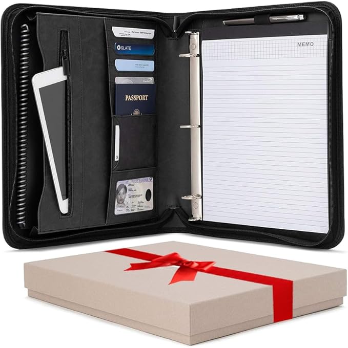 Forevermore Portfolio Binder, 1" Removable 3-Ring, Vegan Leather, Black by ForevermorePortfolios