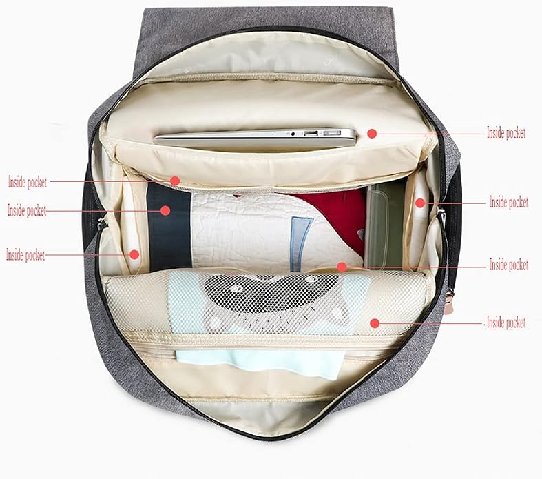 Land diaper bag multi-function waterproof travel backpack nappy bags insulated compartment pockets wipes pocket - Image 5