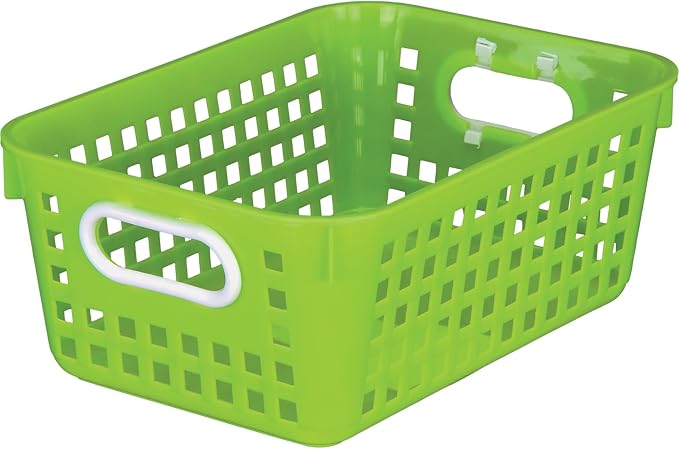 Really Good Stuff Medium Plastic Book Baskets, 11" by 7.5" by 4.5", 6-Pack | Neon Group Colors, Versatile Storage Solution for Classroom, Home, & Office - Image 3