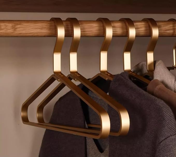 Premium Matte Gold Aluminum Coat Hangers 90 Piece Set, 16.5” Extra Smooth & Durable Metal Shirt Dress Hanger,Aluminum Alloy Hanger,Clothing Support,Clothing Hang by WONQEXZ