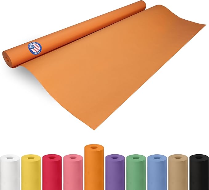 36" x 1200" (100 ft) Orange Kraft Paper Roll - USA-Made Quality Orange Craft Paper for Gift Wrapping, Kids' Arts & Crafts, School Projects - Natural Material 50lb Thickness by IDL Packaging by IDLPackaging