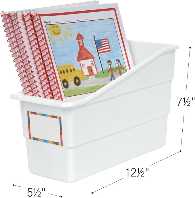 Really Good Stuff Durable Book & Binder Holders - 6 Pack - White - Image 3