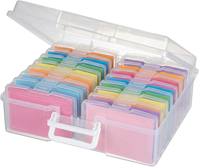 novelinks Photo Storage Boxes with Handle, Photo Organizers and Storage | 1Pack Clear, Photo Albums 4x6 Pictures, Photo Cases, Classroom Organization, Index Card Box, Photo Card Holder, Seed Storage by novelinks