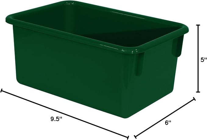 Wood Designs Cubby Storage Bin, Heavy Duty Plastic Containers for Kids Green Cubby Tray Set of 12 - Image 7