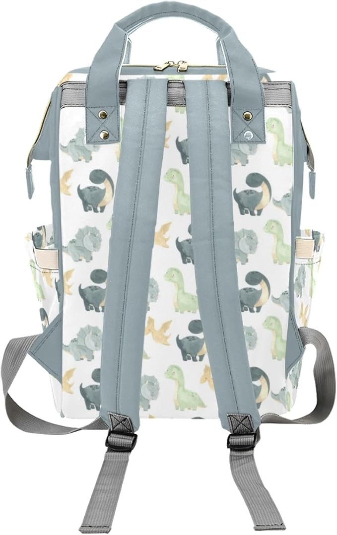 Custom Dinosaur Theme Baby Backpack – Personalized Diaper Bag with Name, Waterproof Large Capacity Nappy Bag with Insulated Pockets – Ideal Shower Gift for Moms & Dads - Image 4
