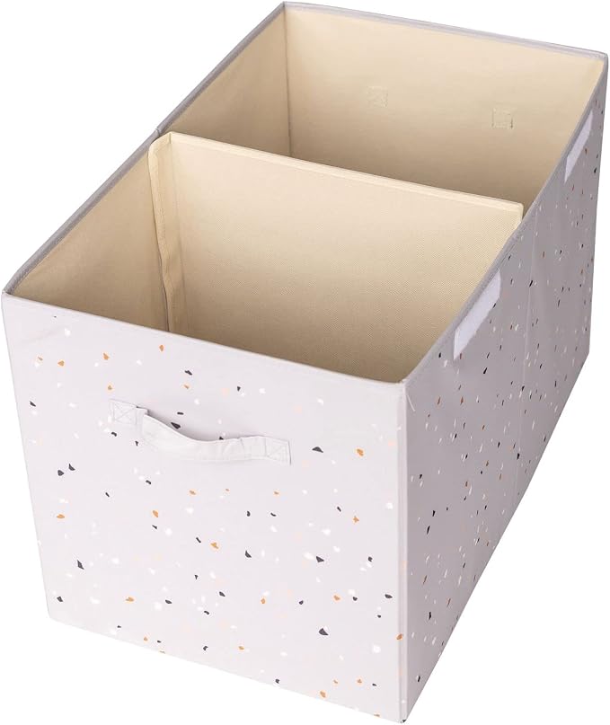 3 Sprouts Recycled Fabric Toy Chest, Extra Large, With Lid, Terrazzo Gray | Recycled fabric, Extra large storage box, Lid included, Collapsible, Sturdy toy bins, Kids bedroom or playroom, Lightweight - Image 2