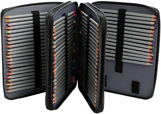 120 Slots Colored Pencil Case Organizer, 3 Layer Bag | Twill Oxford fabric,127 elastic loops,detachable handle,for travel, home storage,drawing tools,creative gifts - Image 2