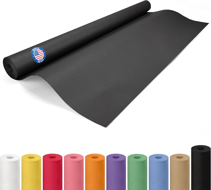 Black Kraft Paper Roll 36" x 2160" (180 feet) - USA-Made Quality Black Paper 50lb Thickness for Packing, Moving, Shipping & Crafts/Arts - 100% Recyclable Natural Wrap Material by IDL Packaging by IDLPackaging