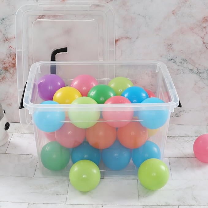 Ggbin 12 Quart Latching Storage Box Set of 6, Clear Lidded Container Bin | Stackable Box with Carry Handle - Image 4