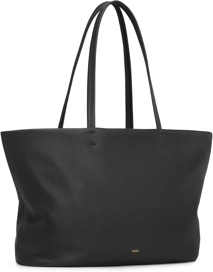 Kattee Genuine Leather Tote Bags for Women 2026, Soft Shoulder Purses and Handbags Zipper Totes Extra Large Travel Work by Kattee