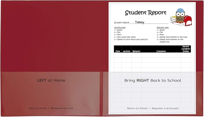 C-Line Classroom Connector School-to-Home Folders,Red,25 per Box (32004),(Pack of 6) by C-Line
