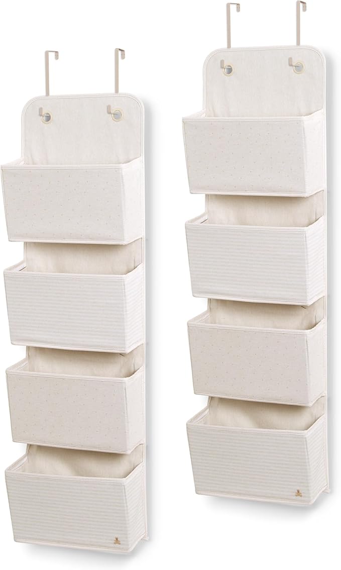 Delta Children - babyGap 2-Pack Over the Door Storage Organizer with 4 Pockets, Tan - Image 4