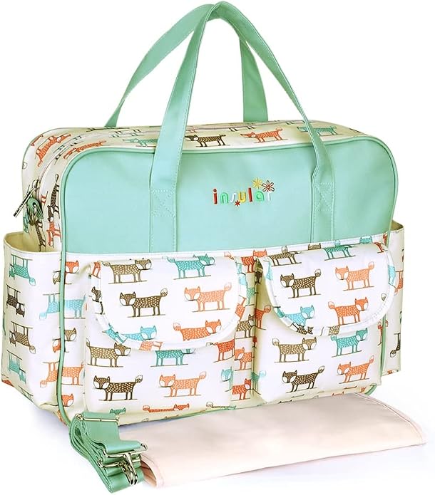 Kamay's Mummy Shoulder Bag Diaper Bag Chic Nappy Changing Bag Tote/Messenger Style Large with Changing Mat, Adjustable Straps by Kamay%27s