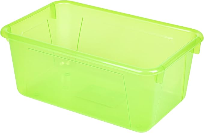 Storex Small Cubby Bins – Plastic Storage Containers for Classroom, 12.2 x 7.8 x 5.1 inches, Candy Green, 5-Pack (62477A05C) - Image 2