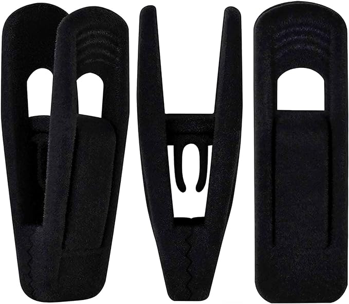TOFIIGREM Black Velvet Hangers Clips 20 PCS, Non-Slip Velvet Clips for Suit Pant Skirt Hanger, Strong Finger Clips Perfect for Thin Flocking Hangers by TOFIIGREM