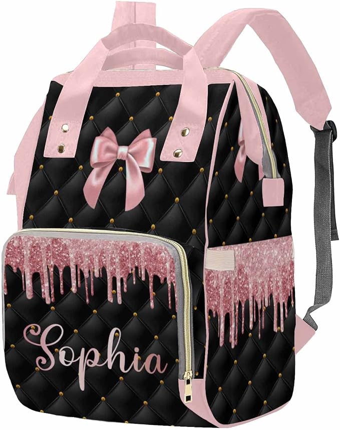 MyPupSocks Custom Baby Diaper Backpack with Name, Custom Multifunction Large Travel Diaper Bag Backpack for New Mom Baby Newborn by MyPupSocks