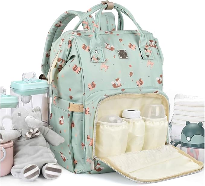 Diaper Bags Backpack for Mom Dad Baby Care Bag Maternity Nappy Bags for Boys Girls Large Green Pañaleras para bebe Baby Changing Bag Large Capacity Waterproof Multifunction Travel Backpack by CAMILLEMMA