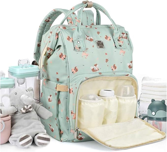 Diaper Bags Backpack for Mom Dad Baby Care Bag Maternity Nappy Bags for Boys Girls Large Green Pañaleras para bebe Baby Changing Bag Large Capacity Waterproof Multifunction Travel Backpack by CAMILLEMMA