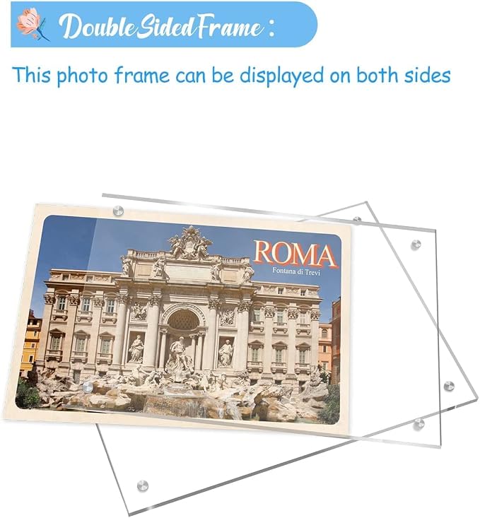 11x14 Acrylic Picture Frames, Clear Double Sided Magnetic Display | Crystal Clear Frameless Photo Frames, Freestanding Desktop Display with Detachable Stand & Gift Box - Image 4