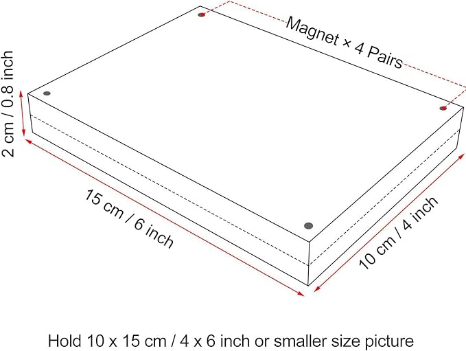 Boxalls 4x6 Inches Acrylic Picture Frames- 5 Pack, Desktop Frameless Photo Frames with Magnetic, Double Sided Transparent (5 Pack) - Image 4