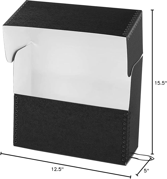 Lineco Archival Document Storage Box, Black, 15.5" x 12.5" x 5 | Jumbo-Sized, Metal Edge, Acid-Free Boxboard Case, Organize Files, Prints, Photos, Pack of 2 - Image 8