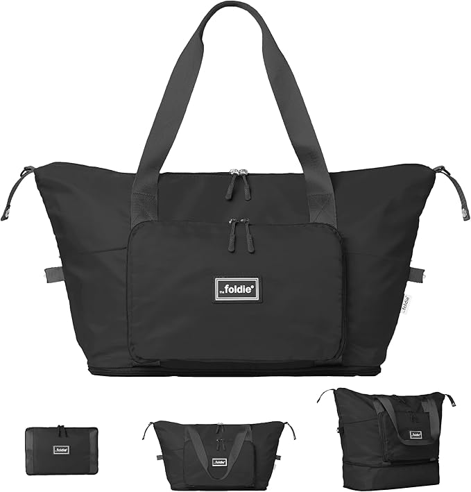 The Foldie Foldable Travel Bag for Women - 40L Weekender Bag with Multiple Pockets - Carry On Expendable Travel Bag by TheFoldie